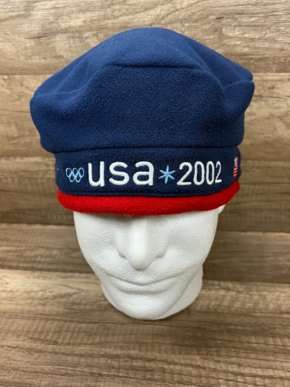 Team USA 2002 Winter Olympics Roots Beanie Winter Hat Blue Red One Size
